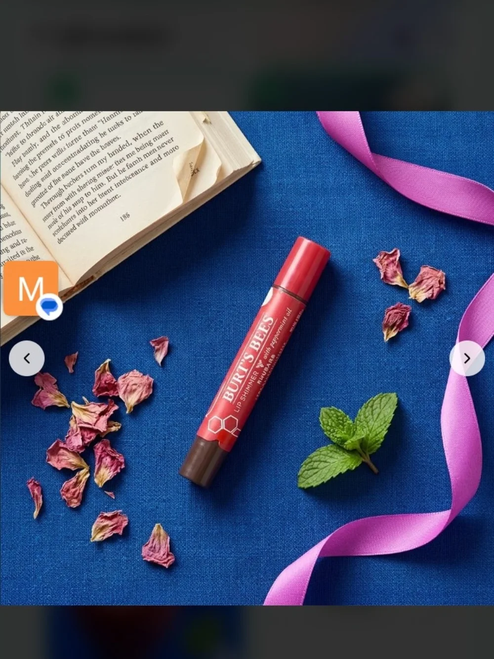 Burt's Bees Lip Shimmer Stick - Rhubarb